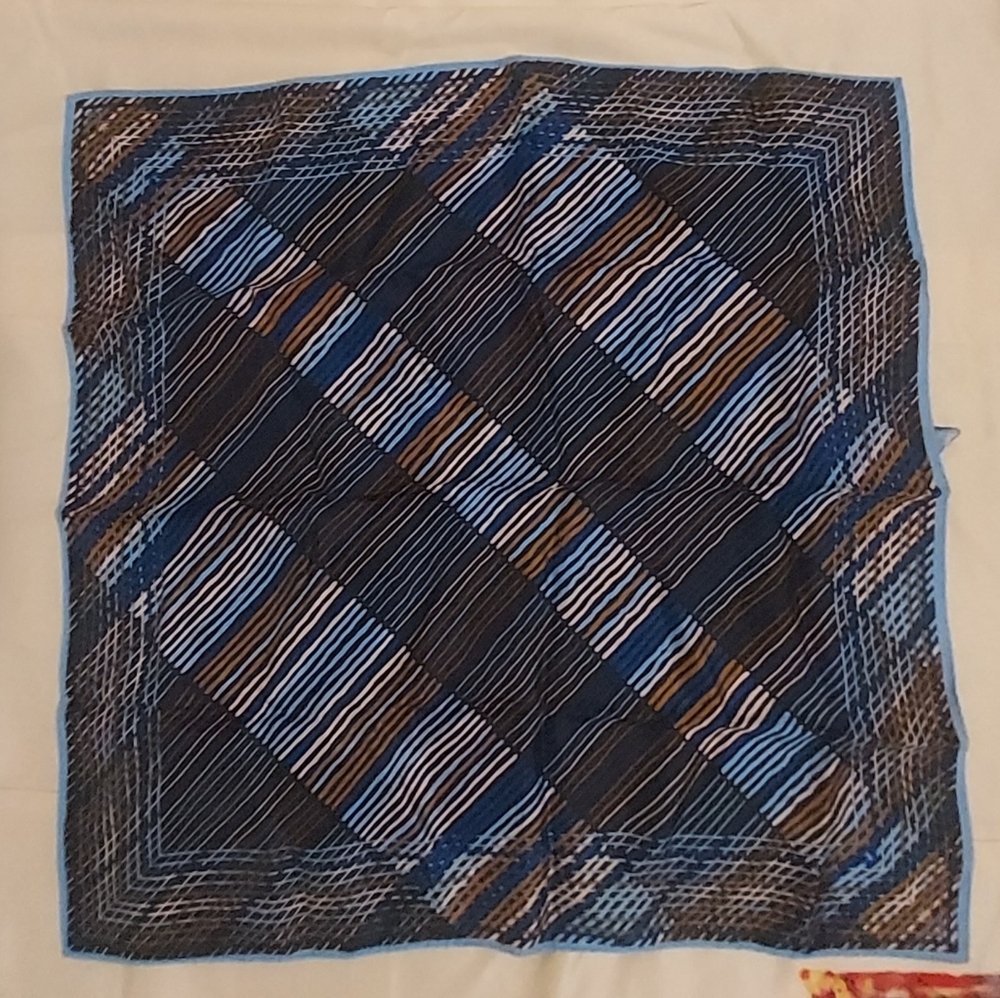 Vintage 60's 70's abstract geometric zigzag scarf